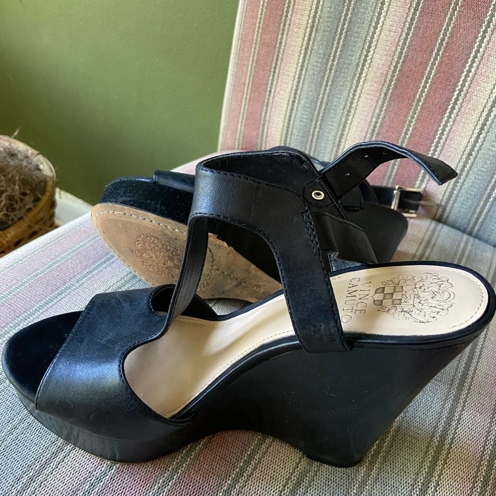Vince Camuto Black Leather Sandals